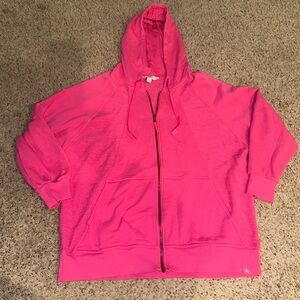Vibrant Pink Hoodie with Zip Closure